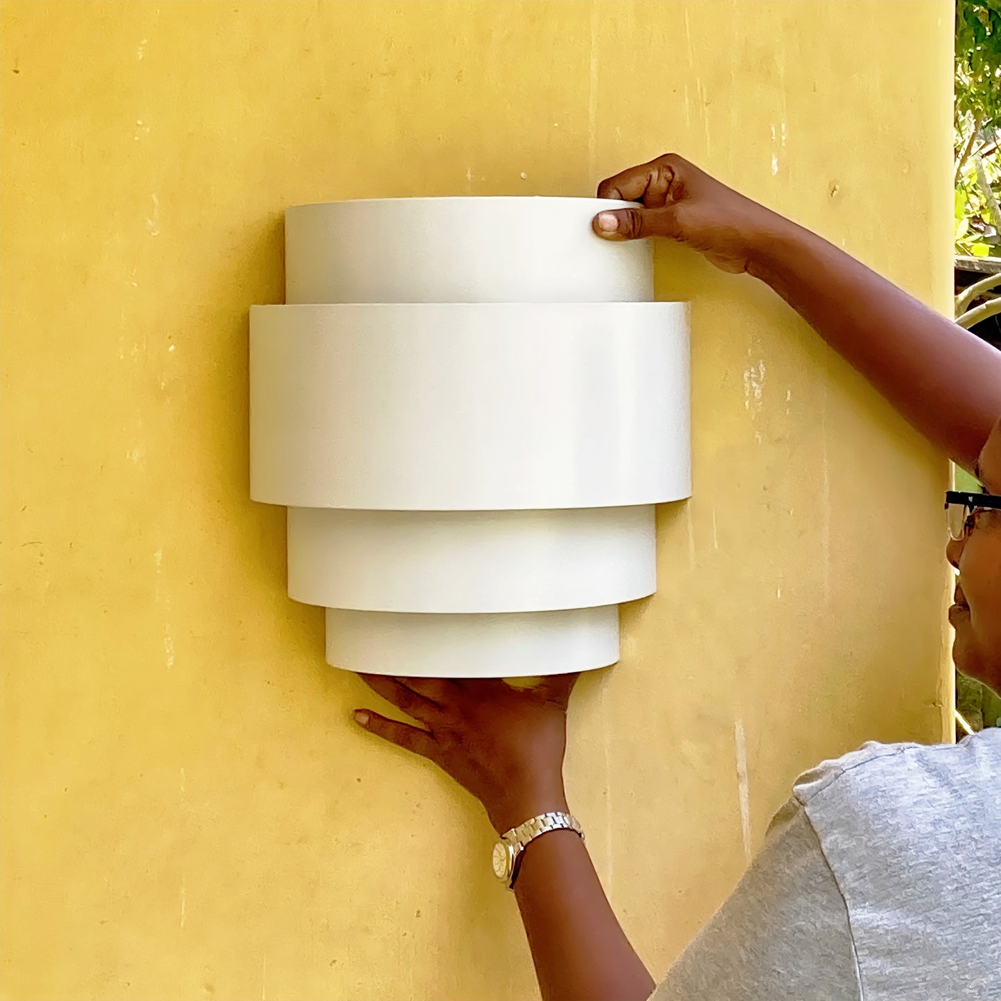 Layered Metal Wall Sconce