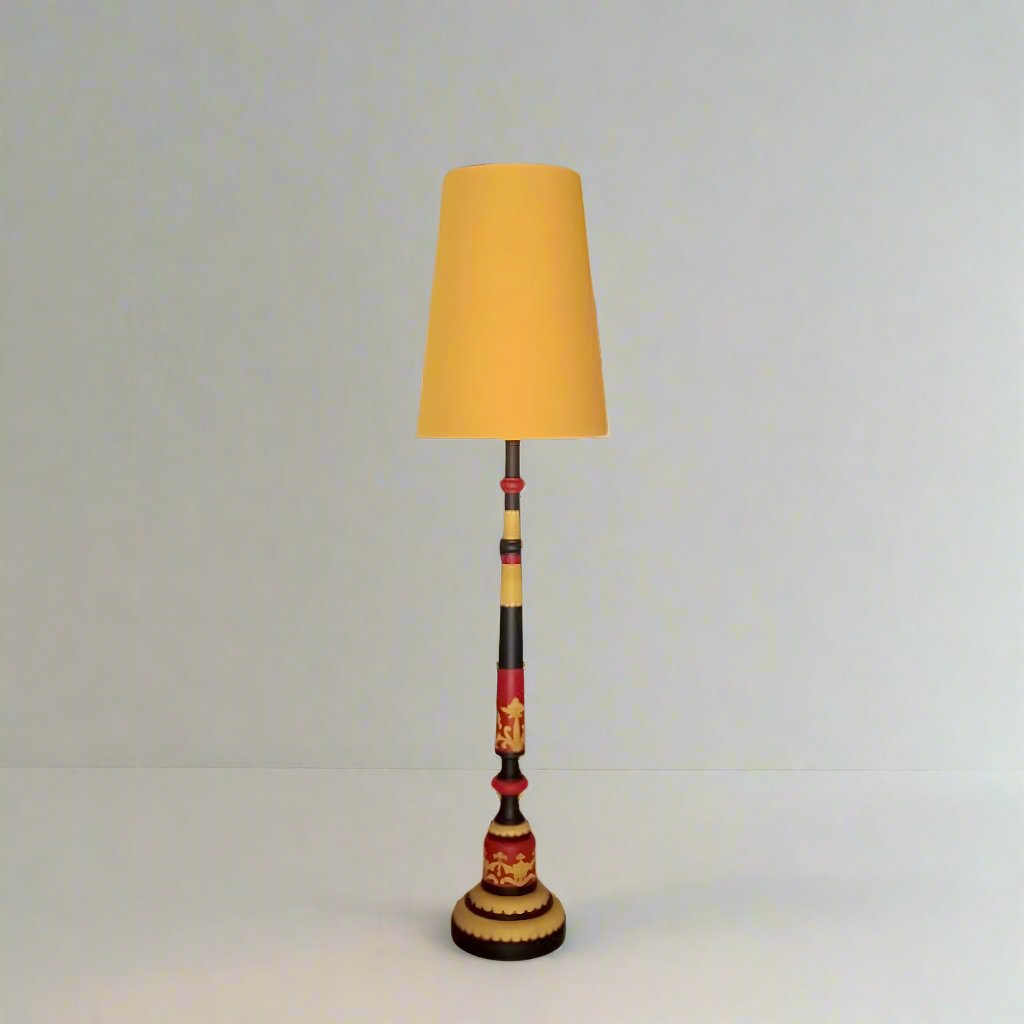 Narrow Floor Lamp Traditional Red