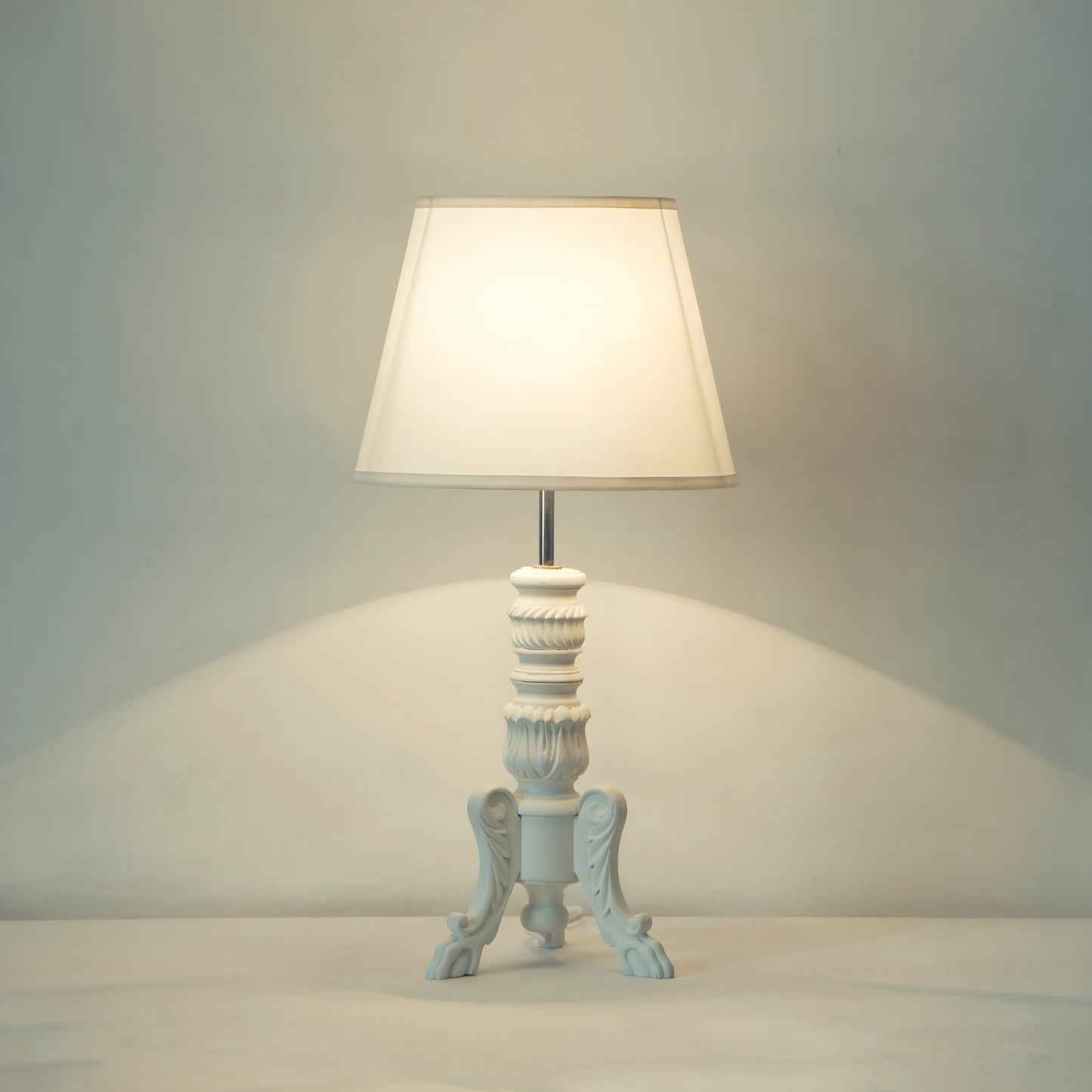 Carved Tripod Table Lamp
